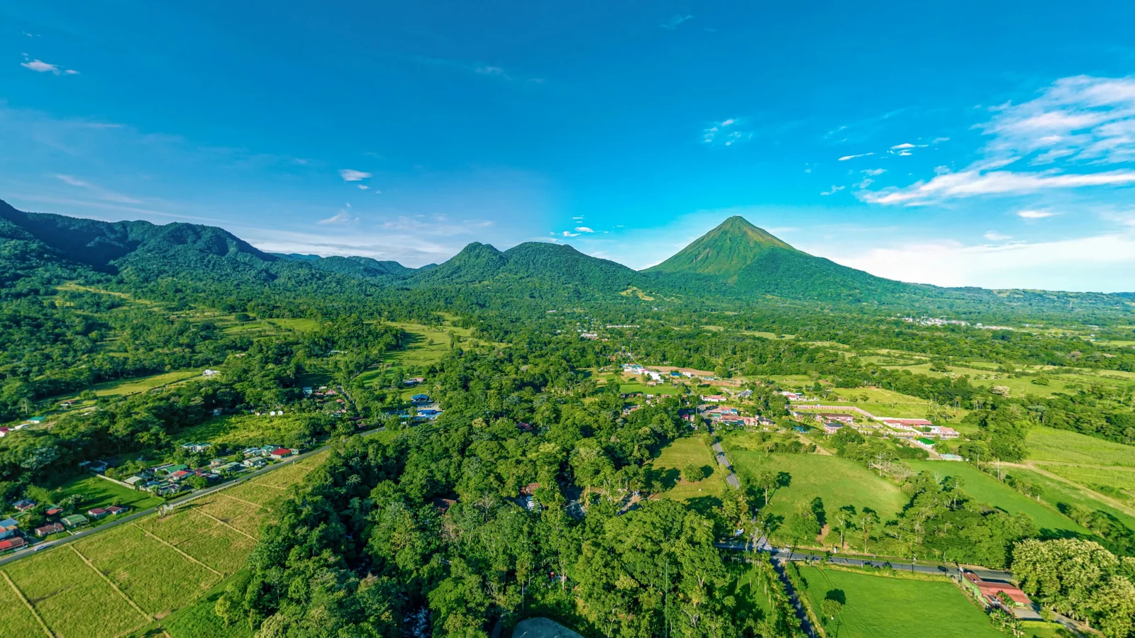 Arenal Volcano and Casa del Río, La Fortuna — original aerial photography